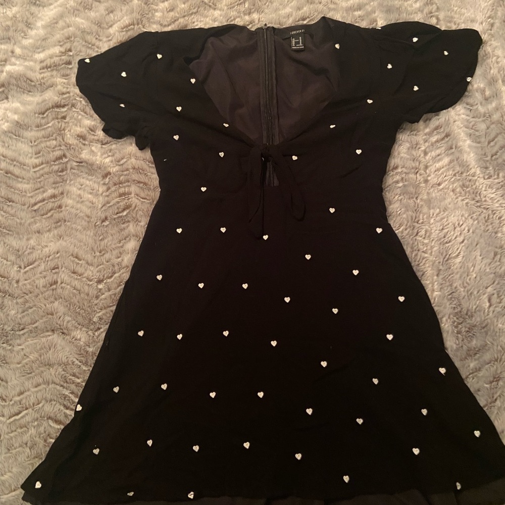 Forever 21 heart Black and White Mini dress